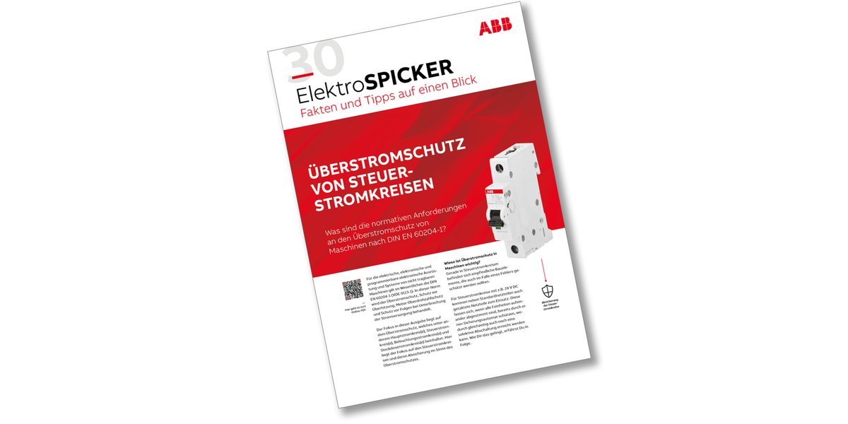 abbdeutschland's tweet photo. Im neuen #ABB #ElektroSpicker erhältst Du viele Informationen rund um die Norm DIN EN 60204-1, z.B. warum #Überstromschutz so wichtig ist, was die normativen Anforderungen sind sowie Formeln zur Berechnung einer unverzögerten Abschaltung.
https://t.co/8B5T3s2NDO https://t.co/1tPLMyEZ62