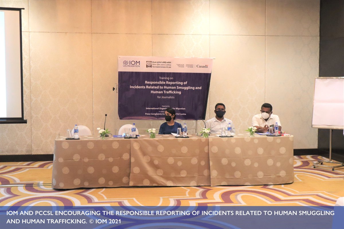 IOMSLandMV's tweet photo. @IOMSriLanka and @PCC_SL supported by @Canada encouraging the responsible reporting of incidents related to human smuggling and human trafficking from 23rd-24th of November at Moven Pick Hotel.
#EthicalJournalism #ResponsibleReporting #CounterTrafficking #CounterSmuggling https://t.co/lKRmpHAgdp