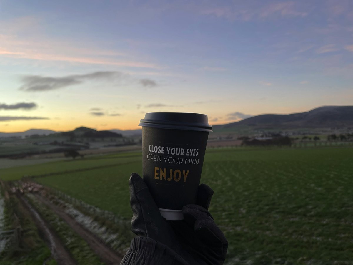 CowsOfCovington's tweet photo. It’s a chilly one today here at Hillhead! Very glad we’ve got our coffee machine working at the milk hut! A morning treat for the stand in calf feeder @baillie_abbie https://t.co/ElYXVkkDZ3