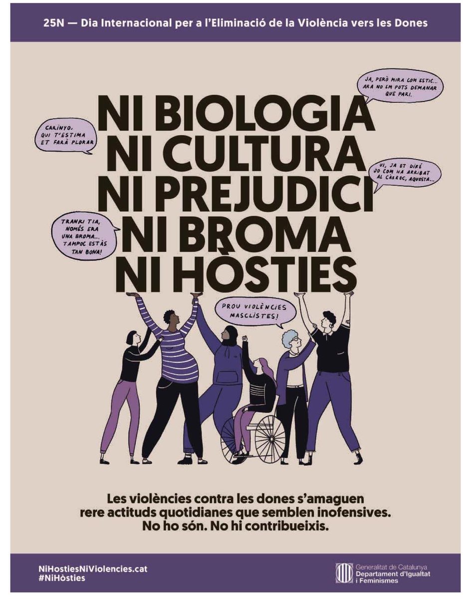 InmaMoranta's tweet photo. VIOLENCIA CON VIOLENCIA, COMIDA DE TONTOS
La violencia en el lenguaje también forma parte de de la violencia de género. La burda campaña de la Generalitat de Catalunya @govern llamada #NiHòsties ensalza, precisamente, lo que hay que combatir. https://t.co/w27erTFsx3