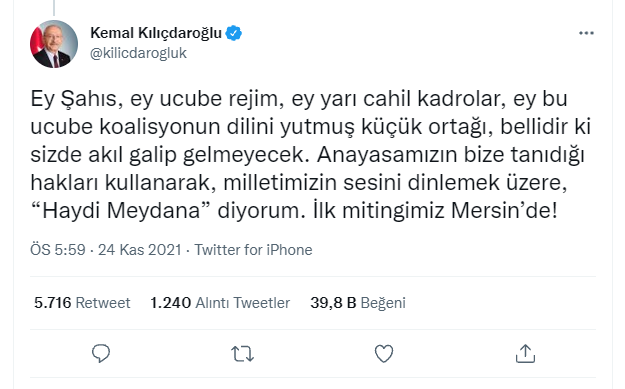 Hemen dinlemiş dostunu <a href="/kilicdarogluk/">Kemal Kılıçdaroğlu</a> . <a href="/hdpdemirtas/">Selahattin Demirtaş</a>  gibi ülkesine karşı olanlar yerine devletini seven kişileri böyle dost edinebilseydiniz keşke... 

<a href="/herkesicinCHP/">CHP 🇹🇷</a> 'nin de talimatlarını Kandil temsilciliklerinden aldığı tevsik edildi. Bu kadar da aleni bir dostluk işte...