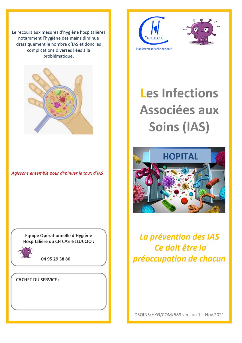 CHCastelluccio's tweet photo. #SemaineDeLaSécuritéDuPatient #SSP2021 L’#EOHH du @CHCastelluccio vous propose toute la semaine une série de document. Aujourd’hui, les #Infections associées aux #Soins #IAS n’hésitez pas à partager⤵️ https://t.co/38DgfXl4hb