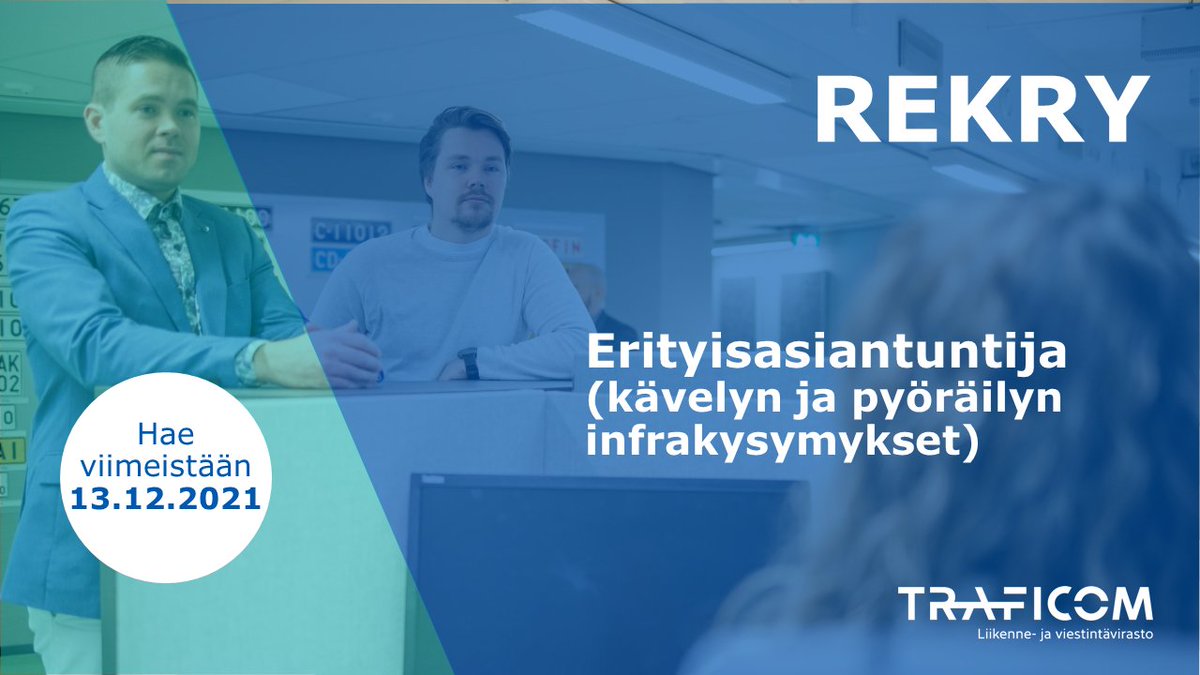 Onko kävelyn ja pyöräilyn infra intohimosi? Osaatko "puhua kadun rakennussuunnitelmaa"? Haluatko muuttaa infraratkaisujen kautta koko liikennejärjestelmää kestävämmäksi?

Haemme kävelyn ja pyöräilyn infrakysymysten erityisasiantuntijaa.

valtiolle.fi/fi-FI/ilmoitus…

#pyöräily #rekry