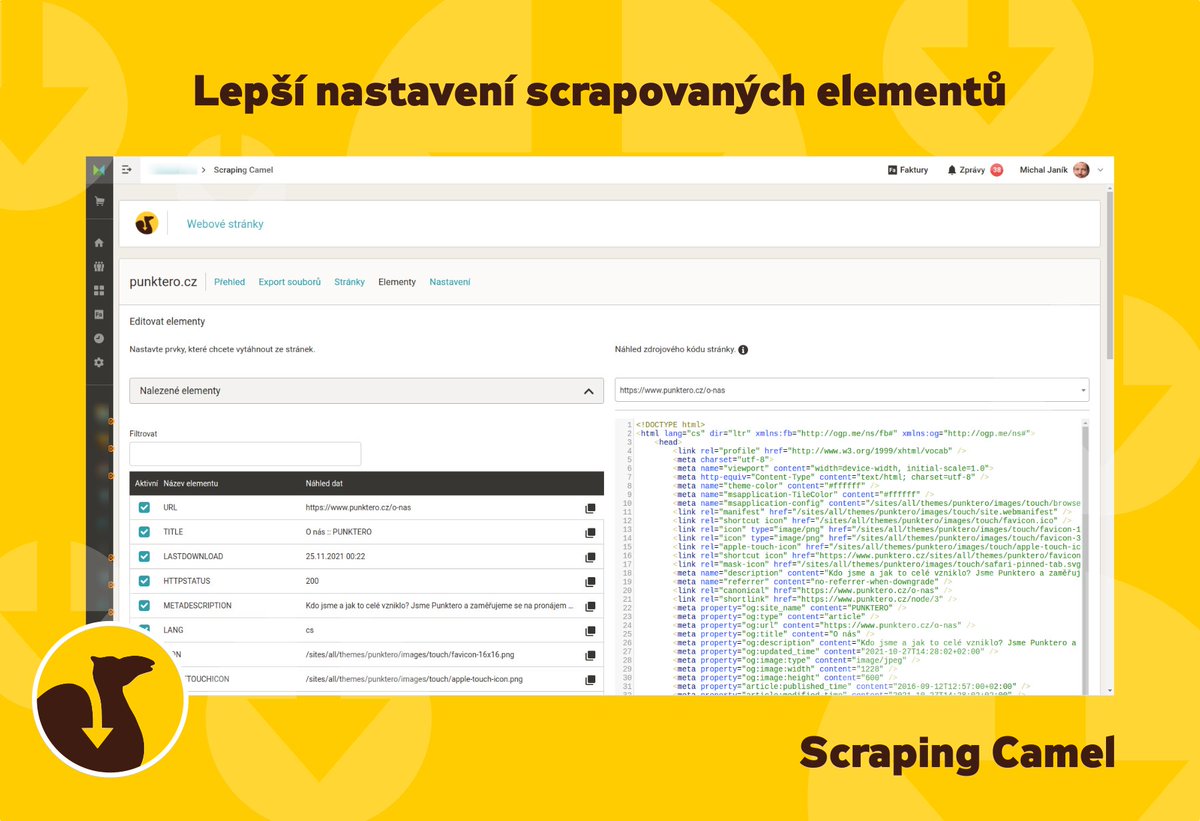 🚛 Lepší nastavení scrapovaných elementů, exporty do CSV, přepracovaná navigace, nové prvky v administraci...
🆕 V pondělí jsme vydali novou verzi 3.0.

Přečtěte si podrobnosti:
forum.mergado.cz/t/scraping-cam…