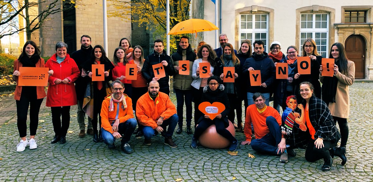 The <a href="/MFA_Lu/">MFA Luxembourg 🇱🇺</a> #LuxAid team holds a clear opinion: NO to Violence against Women! 

Throughout the world women &amp; girls continue to suffer acts of violence. We show solidarity, not only during #OrangeWeek , but by taking into account gender aspects in all of our activities.
