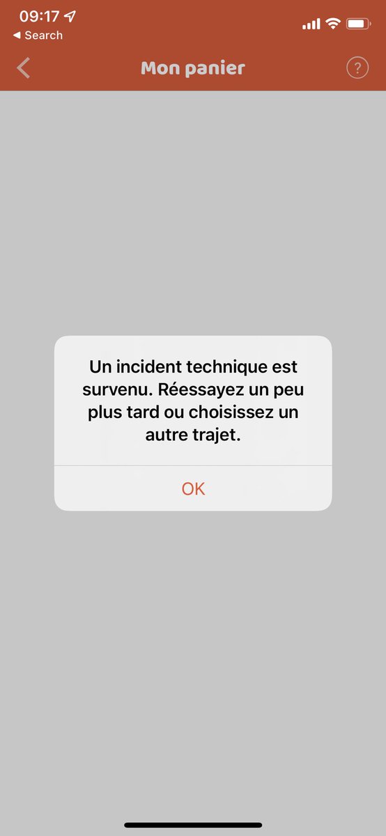 KevinNavette's tweet photo. @ouisncf_off bonjour, j’essaie de reserver un trajet pour samedi et depuis 3 jours j’ai une erreur. Pouvez-vous m’aider? Merci https://t.co/EoluKrSimj