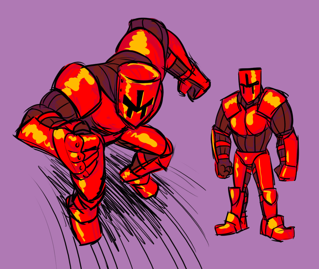 Sorcerobe's tweet photo. 6 days left till release holy crap
#FIGHTKNIGHT himself went through many iterations as I figured out the design, I have to say I'm extremely proud of it. Being the face of the game it's essential to nail it, and I don't think I would change a thing about the final result https://t.co/Zq3FRGjmN9