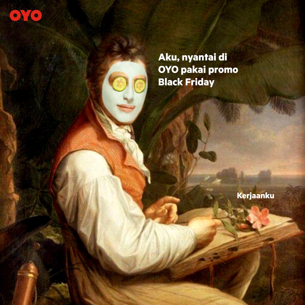 oyoindonesia's tweet photo. “Slow response ya guys, me time dulu💆🏻‍♀️”⁣
⁣
Kamis rasa Jumat memang paling nikmat🤩 Diskon Black Friday sudah bisa kamu nikmati di aplikasi OYO! Dapatkan potongan harga flat 55% + voucher Tokopedia🎉 Yuk cek aplikasi OYO sekarang.⁣
⁣⁣
#OYOSafecation #OYOIndonesia https://t.co/nI831VucKf