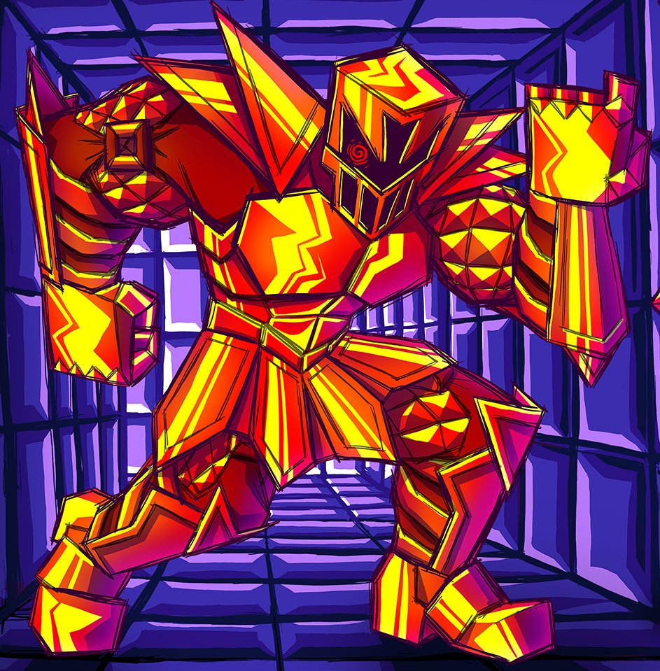 Sorcerobe's tweet photo. 6 days left till release holy crap
#FIGHTKNIGHT himself went through many iterations as I figured out the design, I have to say I'm extremely proud of it. Being the face of the game it's essential to nail it, and I don't think I would change a thing about the final result https://t.co/Zq3FRGjmN9