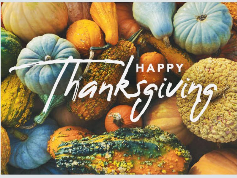 Happy Thanksgiving to all those celebrating.  Have a wonderful day.
