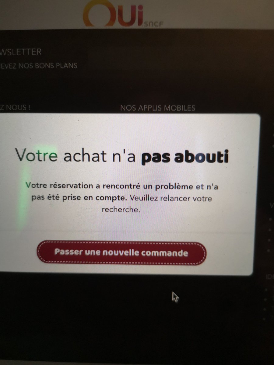 Val_Dor's tweet photo. @ouisncf @SNCF 
Impossible de valider mon offre renouvellement carte avantage. 
En passant par le lien de l'email "Bad request" et en allant sur le site, l'achat n'aboutit pas... Que fait on ? https://t.co/1PNATfOXH0