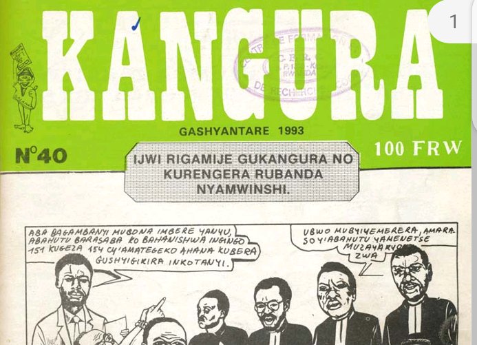 TomNdahiro's tweet photo. Ijambo "Rubanda" ni Ideological code ya Hutu-power. Gitera J.H yagize akanyamakuru "Ijwi rya Rubanda Rugufi". Kangura ikuraho Rugufi ishyiraho "Nyamwinshi" ikangurwa irengerwa. RTLM, Radio ya #MarcMatabaro &amp; #UmurabyoTV byitwa "Ijwi rya Rubanda".  #IshemaTV ikaba #ImboniyaRubanda https://t.co/j6Pw8tJGNW