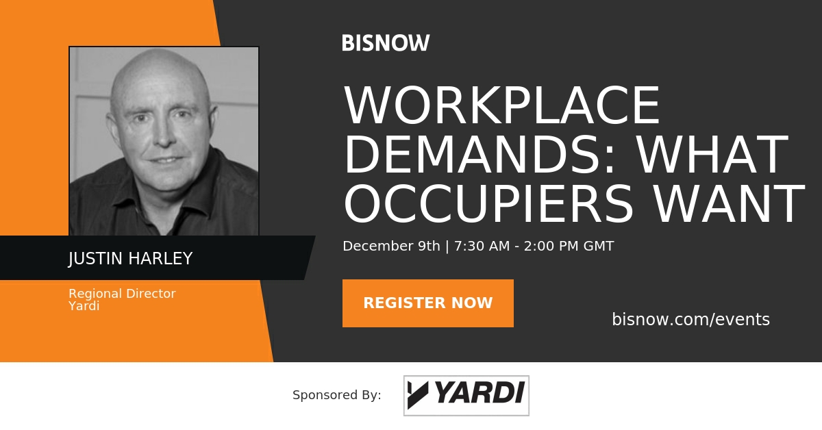 Yardi is proud to sponsor <a href="/Bisnow/">Bisnow</a>'s Workplace Demands: What Occupiers Want. Don't miss <a href="/Yardi/">YARDI</a> Justin Harley as he discusses "Getting Techy With It" at 9:55 a.m. on Dec. 9. Find out more and save your spot at bit.ly/3DOxRUh. #RealEstate #Bisnow #Technology #PropTech