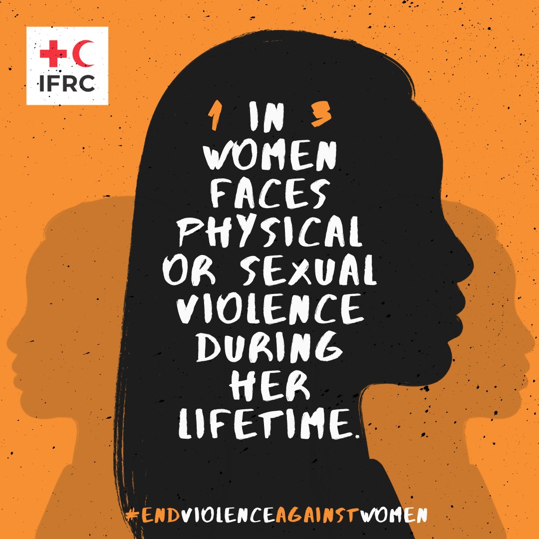 ifrc's tweet photo. Globally, 1 in 3 women faces physical or sexual violence during her lifetime.

Since the pandemic started, violence against women, especially domestic violence has intensified.

We join the 16 Days of activism against Gender-Based Violence. #OrangeTheWorld https://t.co/V3s9vMVfdg