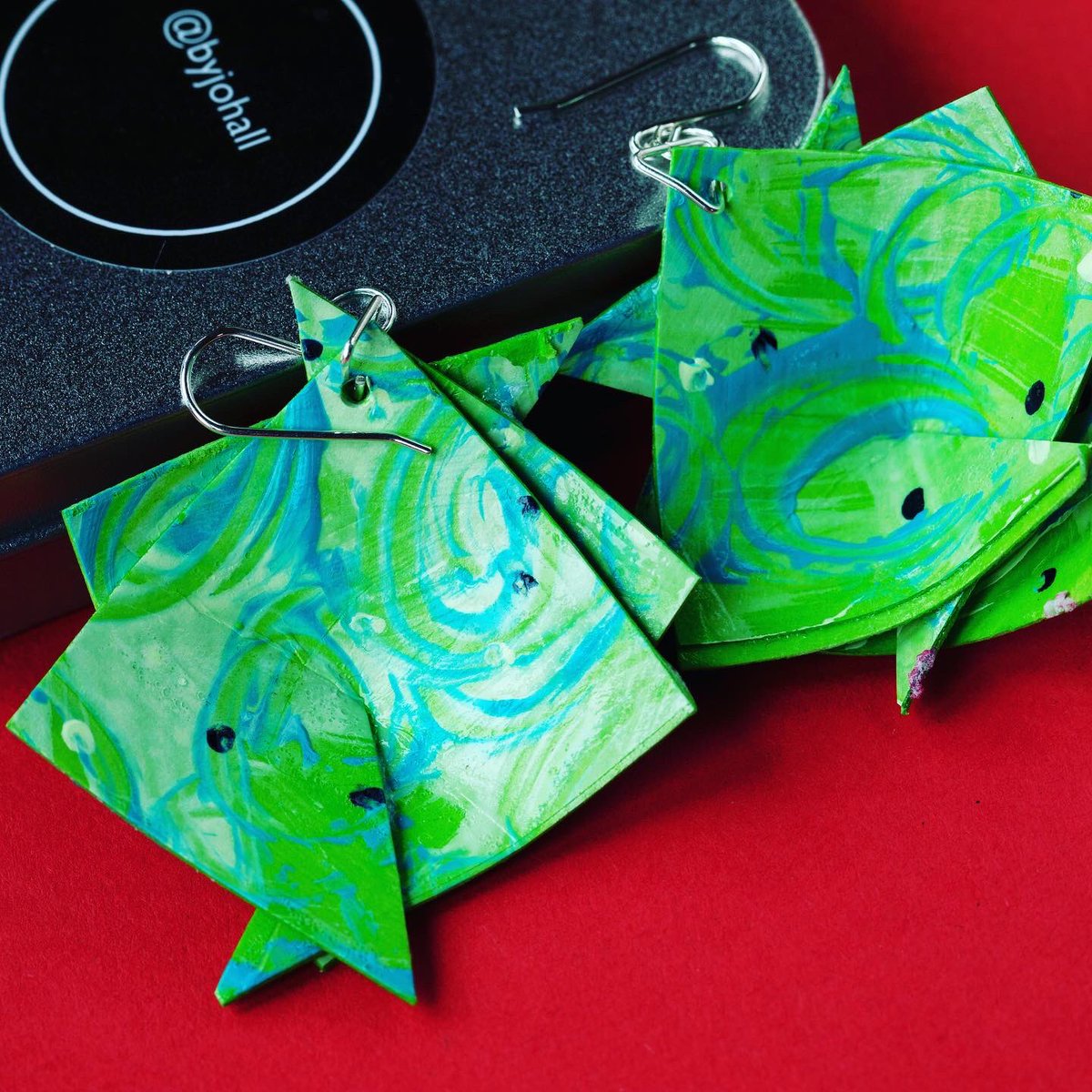 byjohall's tweet photo. Great in green. Earrings have sterling silver hooks. Designed and made in Scotland. https://t.co/qx9np9O71O https://t.co/PA68Z0R3E5