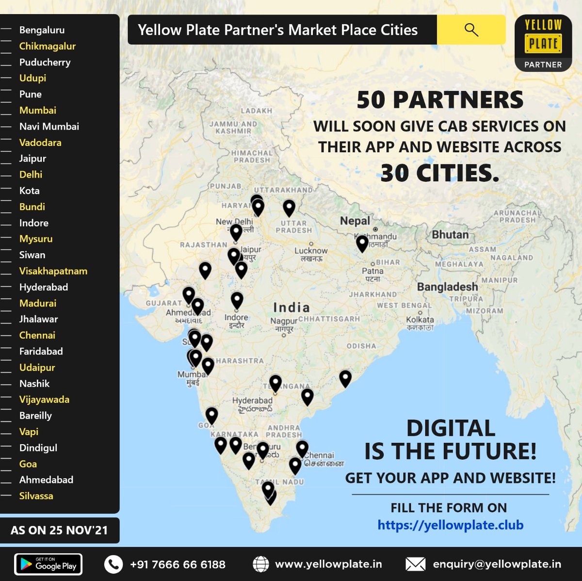 On a mission to digitize the #Travel & #Transport segment in India.

#YellowPlate #DigitalIndia #vocalforlocal #technology #marketplace #carrentals #taxiservice #carsonrent #touroperator #travelagent #travelagency #startup #entrepreneur #tourism #india #tech #startups #tour