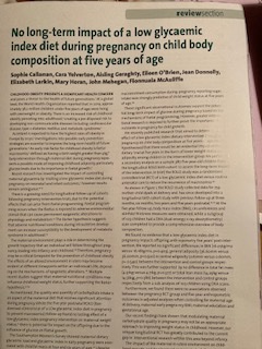 UCDPerinatal's tweet photo. Thanks to the hundreds of dedicated mothers and children in the ROLO study who enable us to explore the impact of pregnancy dietary intakes on later maternal and child outcomes #lifecourseapproach #pregnancy #nutrition and @DebsCondon @trust_indi for the coverage https://t.co/FaxD4tMHAZ