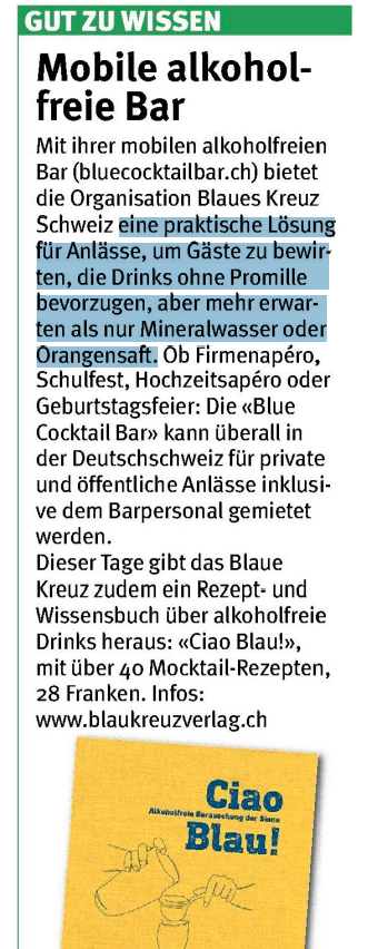 BCBBern's tweet photo. Sehr gut zu wissen sogar. 😊🍹
Heute in der Glückspost.
#alkoholfrei #BlueCocktailBar #SOBERInspiration #soberlife #0Promille https://t.co/h32tmrGObk