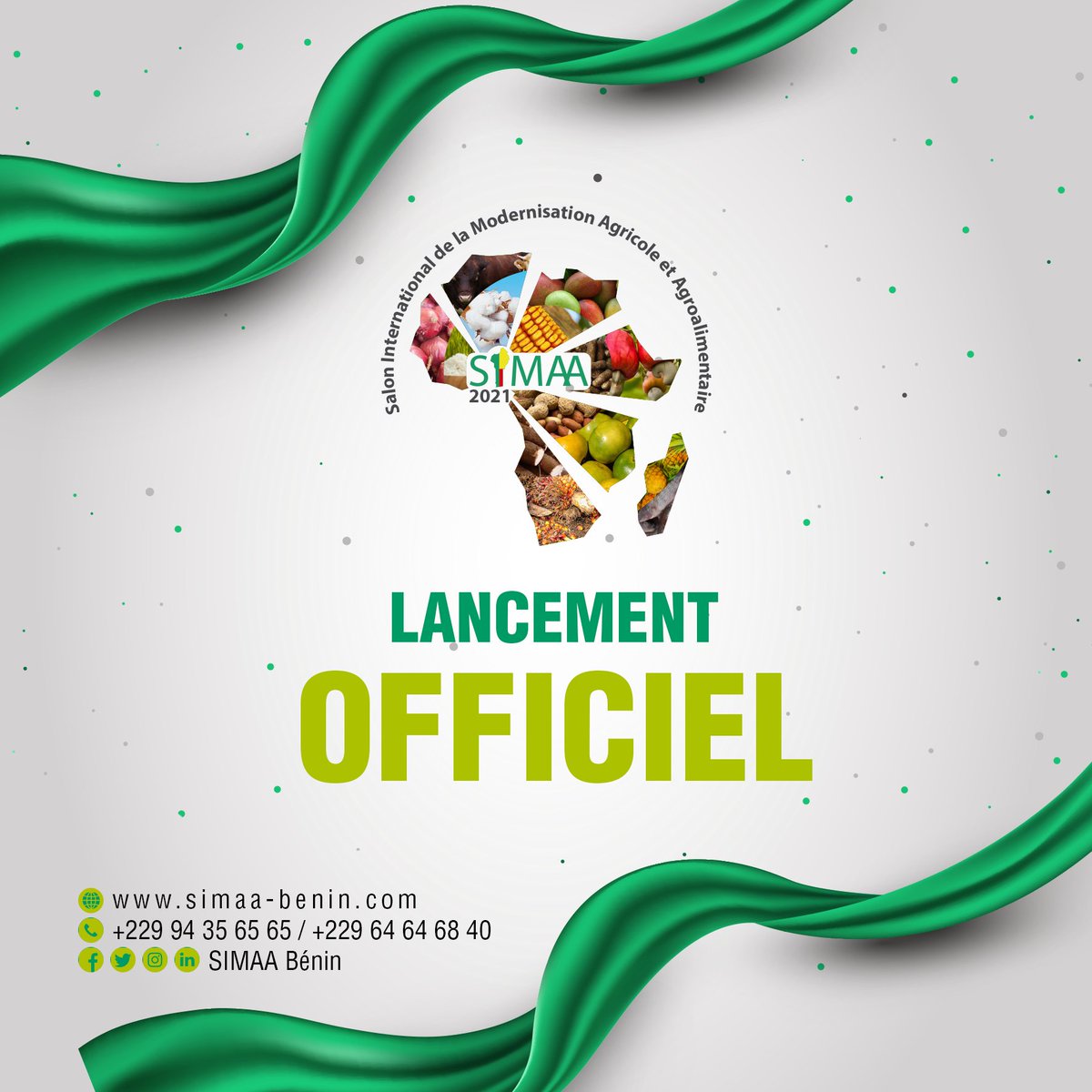 SimaaBenin's tweet photo. C’est le grand jour! La cérémonie officielle du lancement, du Salon International de la Modernisation Agricole et Agroalimentaire (SIMAA-BENIN) se tient aujourd’hui, au stade de l’amitié.
#simaabenin #agriculture #afrique #MAEP 
https://t.co/jt31Ieokba https://t.co/fpxMgGdtJ7