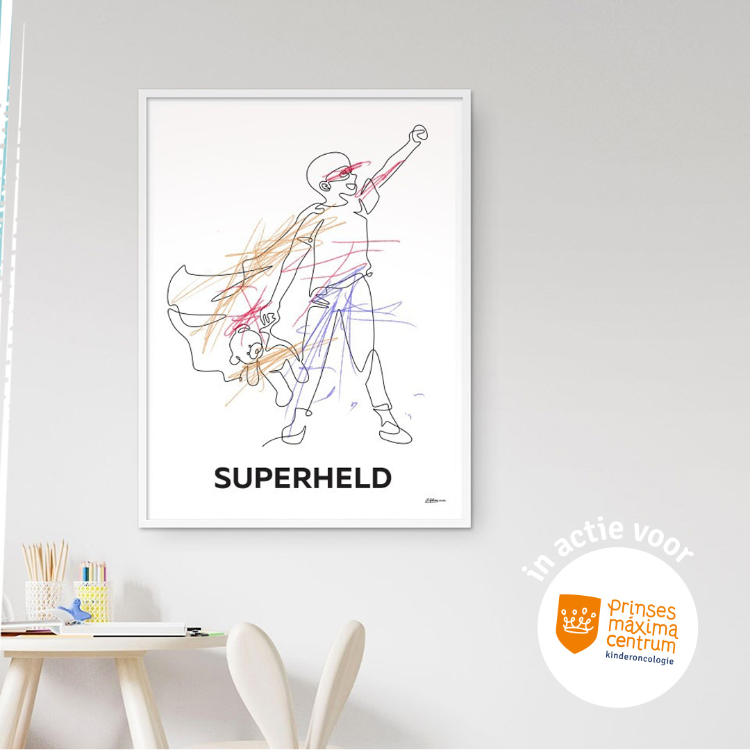 Jeroen Kouijzer is grafisch ontwerper en eigenaar van Lifeline.studio. Hij maakt portretten met één enkele lijn. Ook zijn superheldenposter voor het #PrinsesMáximaCentrum is een lifeline! ✏️ Bekijk 'm hier: drukwerkdeal.co/32zUput