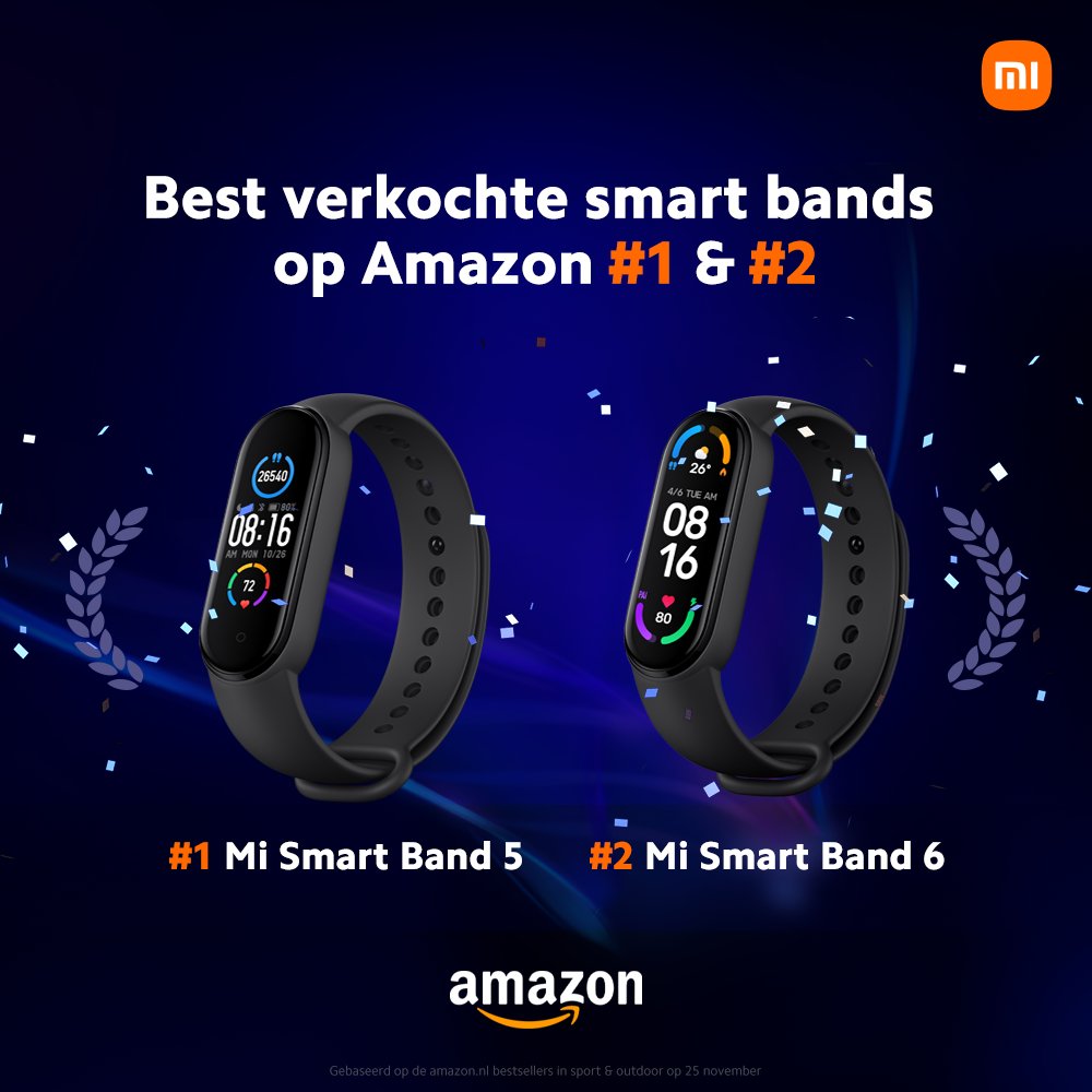XiaomiNederland's tweet photo. Voor welke ga jij? 🏃🏆 #MiBand5 #MiBand6 

#AmazonNL #BlackFriday #XiaomiFriday https://t.co/S6wCwjIC6L