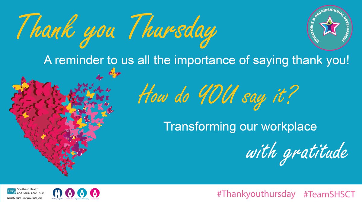 #ThankYouThursday - We would like to thank all our staff for their continued hard work and dedication! ⭐

Reminder to us all to say thank you in a variety of different and meaningful ways to highlight the great things that happen every day. How will you say thank you? #teamSHSCT