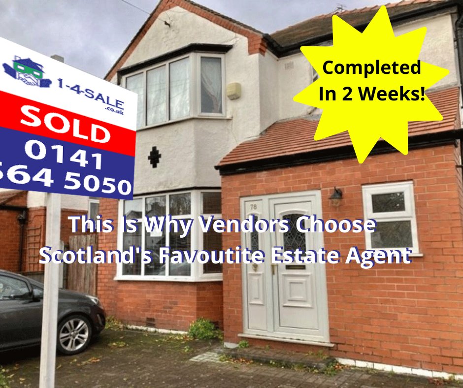 This Is Why #Vendors Choose Scotland's Favoutite #EstateAgents - 1-4-sale.co.uk The Famaily Run #EstateAgent That Does More For Vendors &amp; #PropertyBuyers. Selll Your #Property For Only £999 inc VAT, Free Advertising, Ratede 4.9/5 100% Transpartent
#PropertyForSale