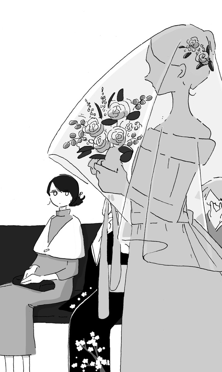『週刊新潮』vol.46より、米澤穂信さんの新連載「片恋」の挿絵を描かせていただいています 全4回 姉妹の不思議な関係性 