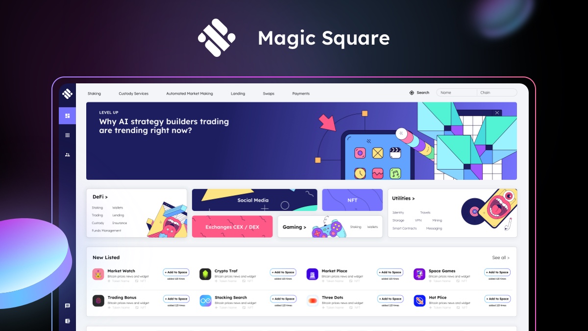 MagicSquareio's tweet photo. We are proud to announce the release of our #beta version. Start using the first #crypto #AppStore and earn from a huge #UseToEarn #RewardsPool. https://t.co/zOwXtC0Lsz