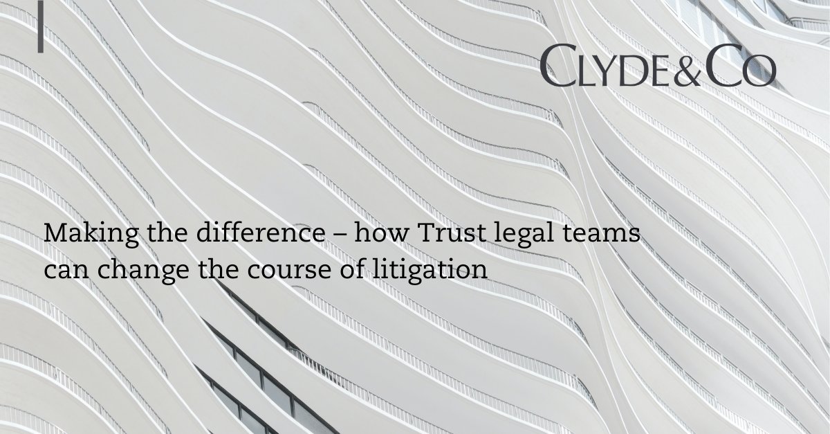 Clyde &amp; Co's Manchester Healthcare team are pleased to invite you to their seminar on Making the difference – how Trust legal teams can change the course of litigation 10:00am to 11:00am. Please register for your place here: bit.ly/3nQAEXt