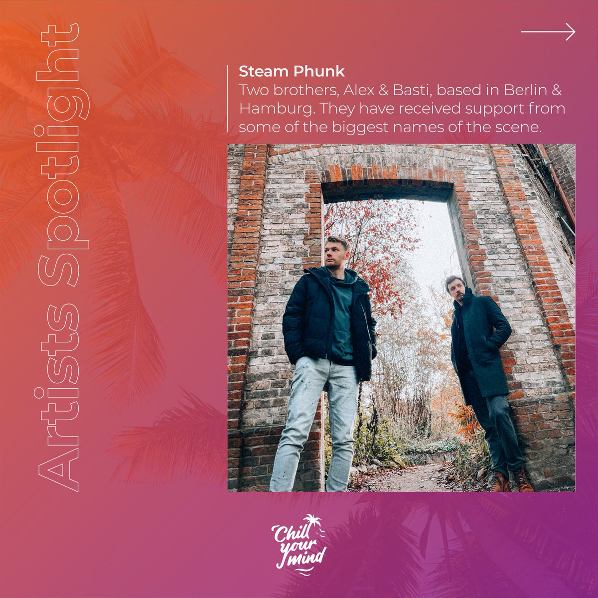 ChillYourMind's tweet photo. Steam Phunk are back! Get ready for "High" tomorrow with Idun Nicoline!🌴

Don't miss out the new Eleven Fly single as well!🙌🏻

#artist #artistspotlight #artistspotlights https://t.co/aVe7Kvakc5