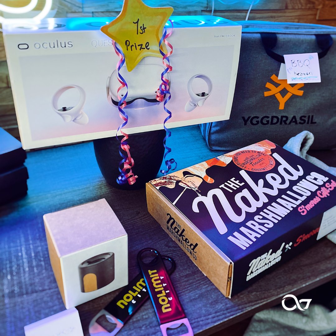 GroupIgaming's tweet photo. What do you get when you cross the iGaming Group sales team and an #iGaming Expo?

That's right, a boatload of awesome merchandise and gifts for our annual Quiz prize pool.

The prize pool gets better and better each year.
Big shout to some of our partners. Thank you! https://t.co/BmhvLpdGj9