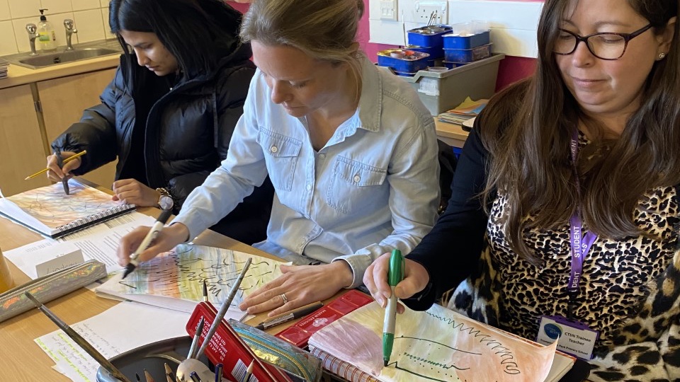 CTSN_SCITT's tweet photo. Our Primary trainees got creative today. Their day was filled with Art, Music &amp; laughter. Great to be reminded we're all an artist &amp; there is a musician inside us. Thanks Amy and Emma for being inspirational &amp; giving every trainee something to take away &amp; use in their classrooms. https://t.co/jwgE3A6EMc