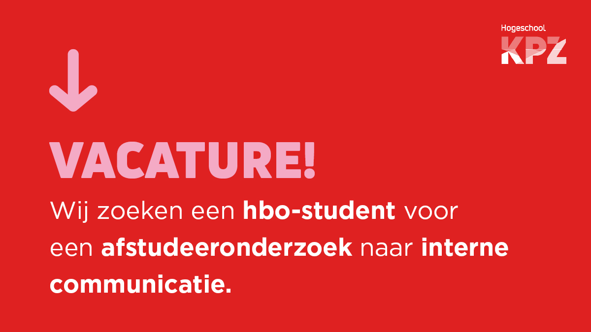 Op zoek naar een veelzijdige afstudeerstage en wil jij je graag ontwikkelen richting interne communicatie? Wij zoeken een hbo-student die na onderzoek met een advies en een functioneel ontwerp komt voor een (nieuw) informatiesysteem. Kijk op bit.ly/3CO0iAp