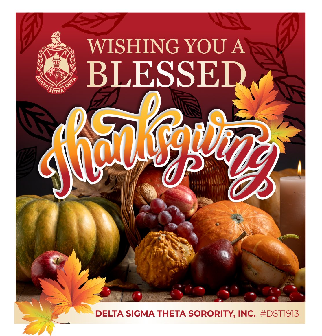 Delta Sigma Theta wishes our members, partners, and friends a blessed Thanksgiving holiday! Let us remember to give thanks in all things. #DSTGiveThanks #DST1913