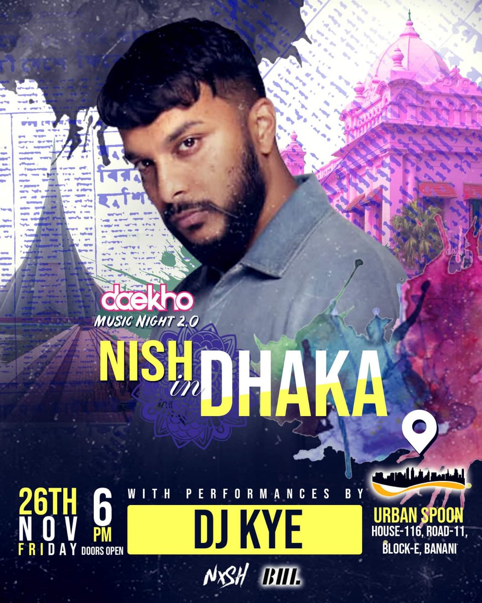 djkyeuk's tweet photo. Performing in Dhaka City on Friday supporting @musicbynish for @daekhotv Music Night 2.0. @blackzangul @xefer @zaki_love25sept & so many more will also be there. Hope to see you all there 🙌🇧🇩 #MovingFamous https://t.co/ik9HMcI22Q