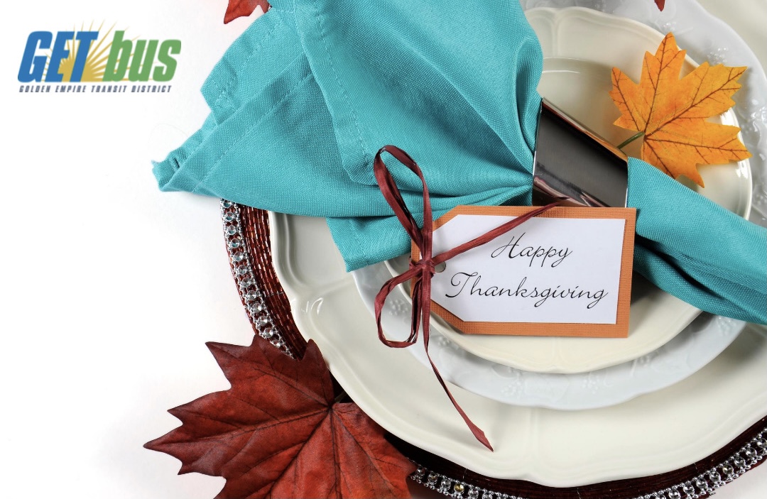 GET_Bus's tweet photo. Happy Thanksgiving, GET Riders!
This Thanksgiving, we are thankful for all of you! We are proud to serve the community of Bakersfield every day with public transportation.
Tell us what you are thankful for in the comments below.
#thanksgiving #getonget #getbus #thankful https://t.co/UECbA6U6xy