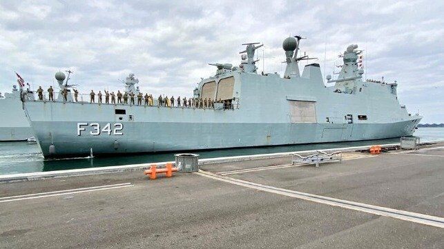 PVInternational's tweet photo. A Danish frigate has killed four pirates in waters south of Nigeria in an operation to protect shipping in the Gulf of Guinea.

Read more: https://t.co/LhCcDqMeFE

#piracy #GulfofGuinea #maritimesecurity https://t.co/LMz7i31Cuz