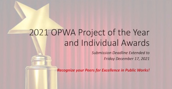 OPWAtweets's tweet photo. Recognize your Peers for Excellence in Public Works - Submission Deadline Extended Until December 17th, 2021 - https://t.co/tI9qMrNKFX https://t.co/iamP1KmDhb