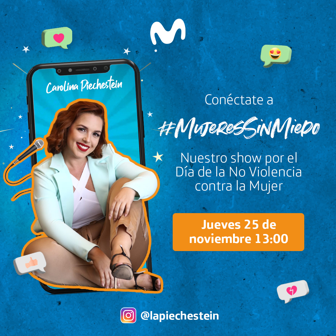 MovistarEC's tweet photo. Este #25N cambiamos el nombre de nuestra red por #MujeresSinMiedo. Levantamos la voz x los derechos de miles de mujeres y niñas. 
Conéctate a las 13h00 a nuestro show en vivo junto a @lapiechestein por el Día de la no violencia contra la mujer https://t.co/jwuWquduNc