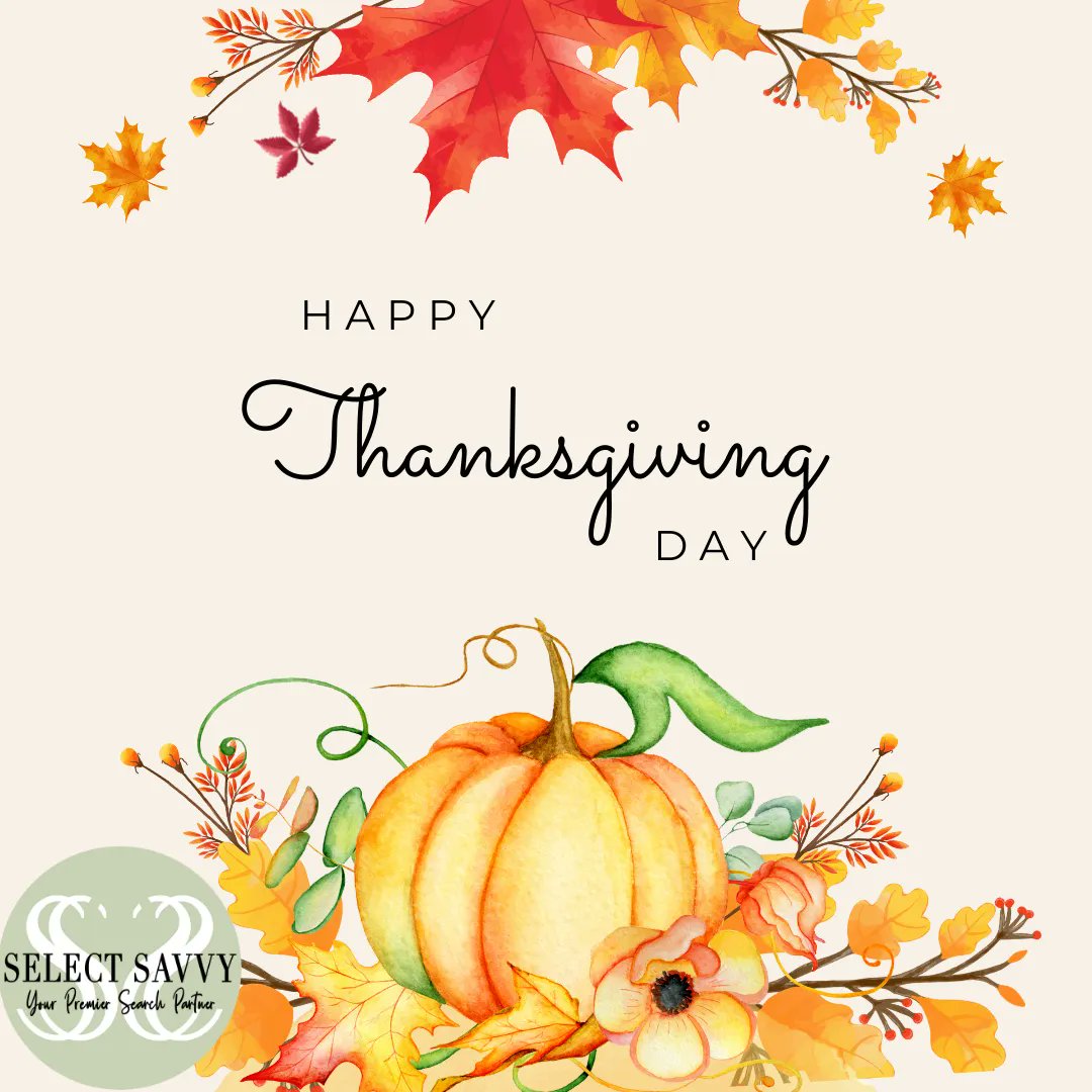 selectsavvyllc's tweet photo. Happy Thanksgiving from Select Savvy! π π¦
We hope your day is full of love, laughter, and the things you are most thankful for. π
#selectsavvy #getsavvy #jobsearch #thanksgiving #edu https://t.co/ymAHvCeW8g