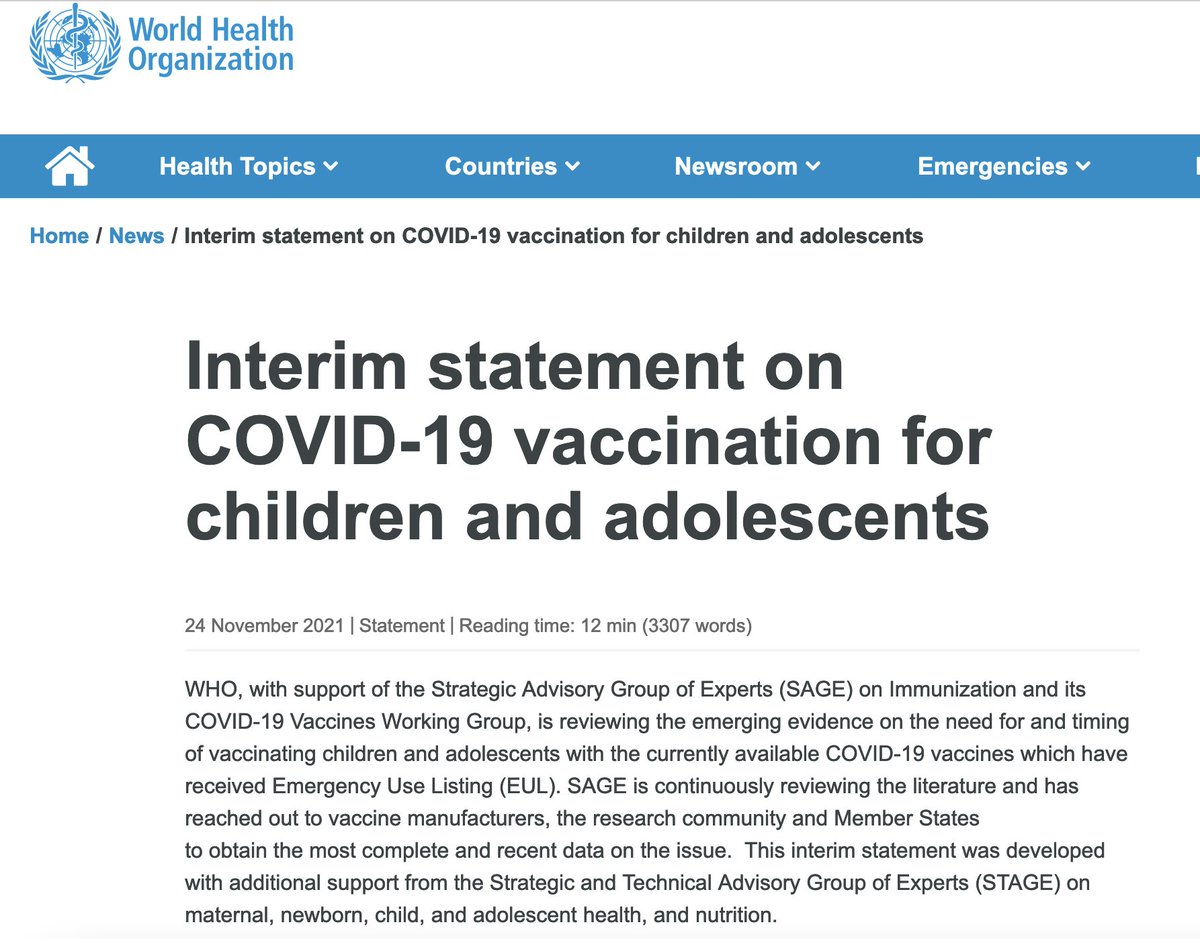 Dr_Julio_Medina's tweet photo. La OMS también publicó documento interino sobre vacunación en niños y adolescentes.

“Hay beneficios de vacunar a niños y adolescentes que van más allá de los beneficios directos para la salud. La vacunación que disminuye la transmisión de COVID en este grupo de edad puede 🧵
1/3 https://t.co/BiQQulJZUL