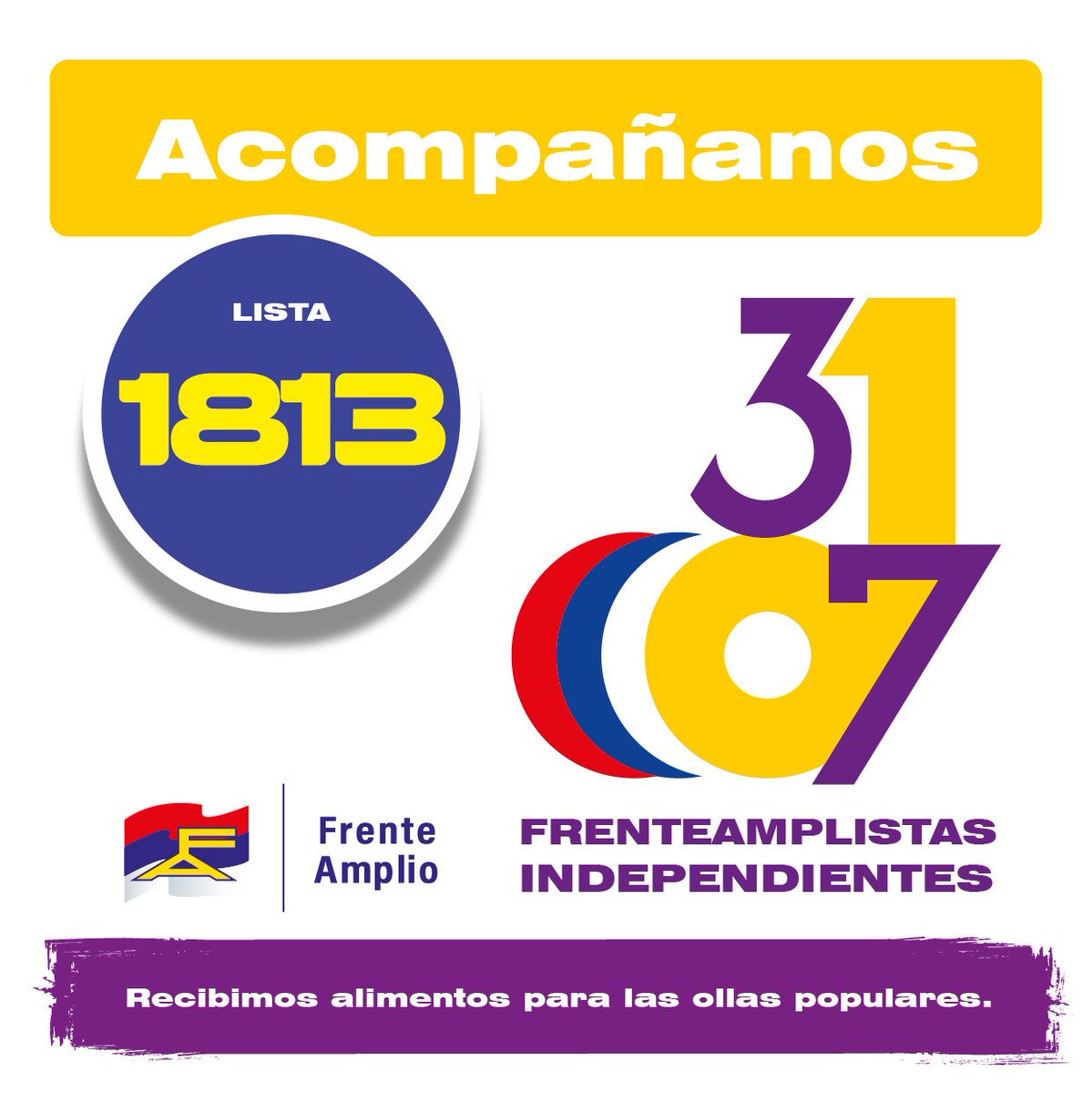 Acompañanos hoy en nuestro cierre de campaña! <a href="/ENFAuy/">EnFA Frente Amplio</a> 

🕡 18:30
➡️ Av. Garzon 1506

Trae un alimento para colaborar con las ollas populares!