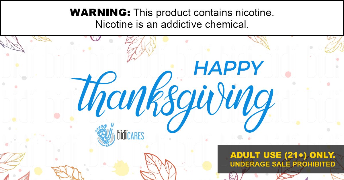 bidicares's tweet photo. We are taking this opportunity to formally thank our adult consumers for being a pleasure to serve with. May you enjoy and feel the warmth of family this season.

Happy Thanksgiving!

#thanksgiving #happythanksgiving #BIDICares #holiday #vapenation #vapecommunity https://t.co/6aBpd896qJ