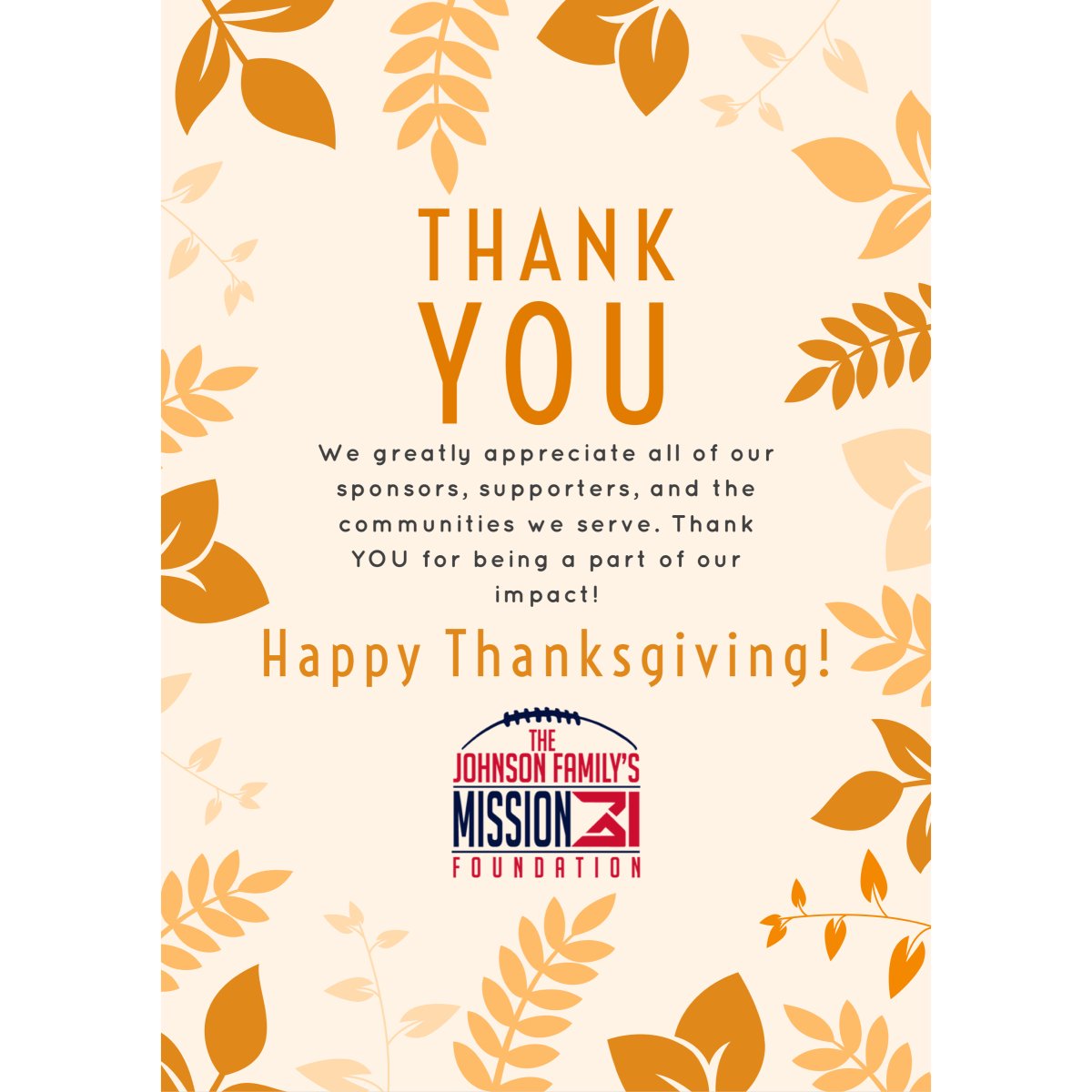 The Johnson Family's Mission31 Foundation tweet media