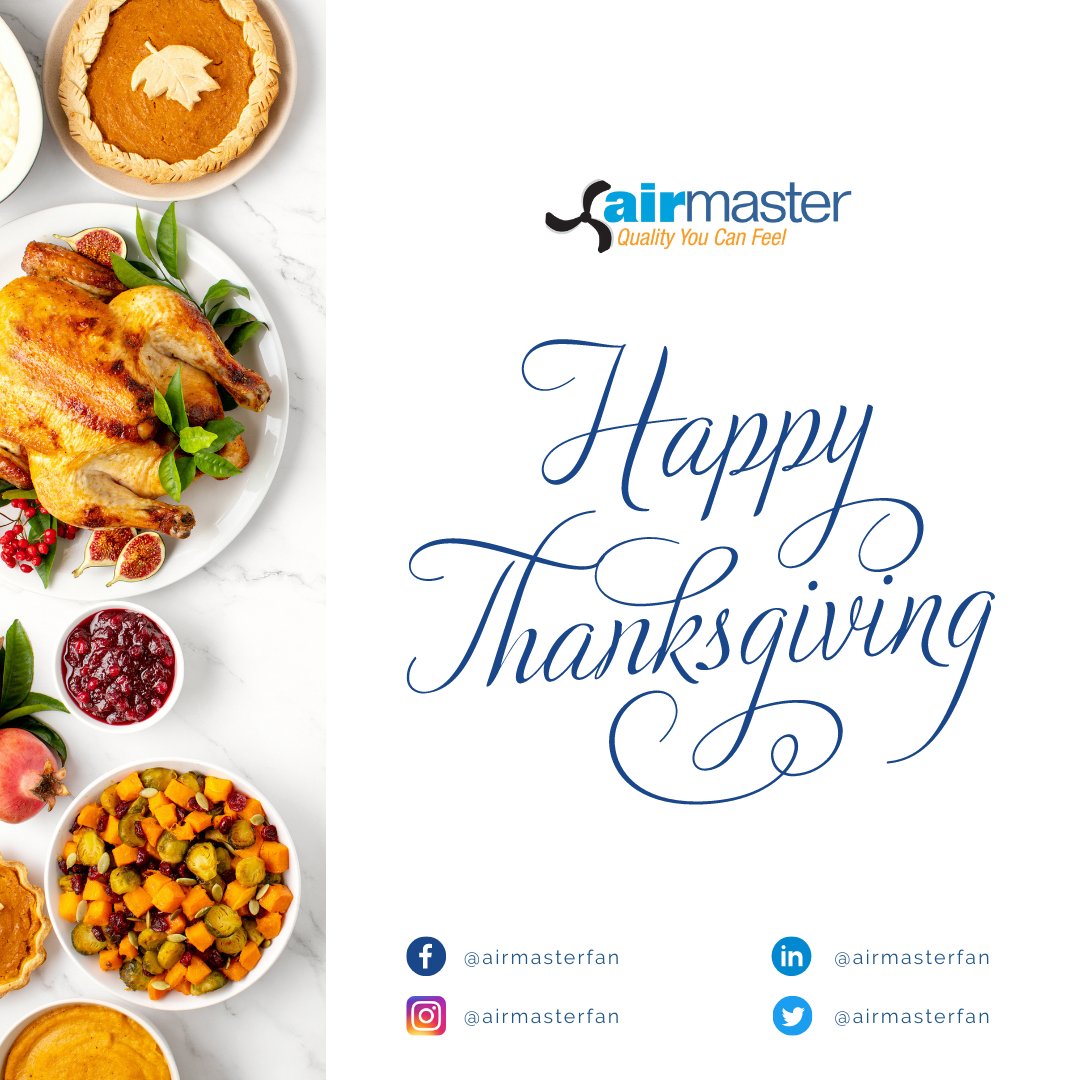 Happy Thanksgiving! 🤗

✨ May the warm glow of autumn surround you as you celebrate the holiday with family &amp; friends. 

#airmasterfan #thanksgiving #thankful #love #fall #christmas #family #turkey #thanks #thanksgivingdinner #food #holiday