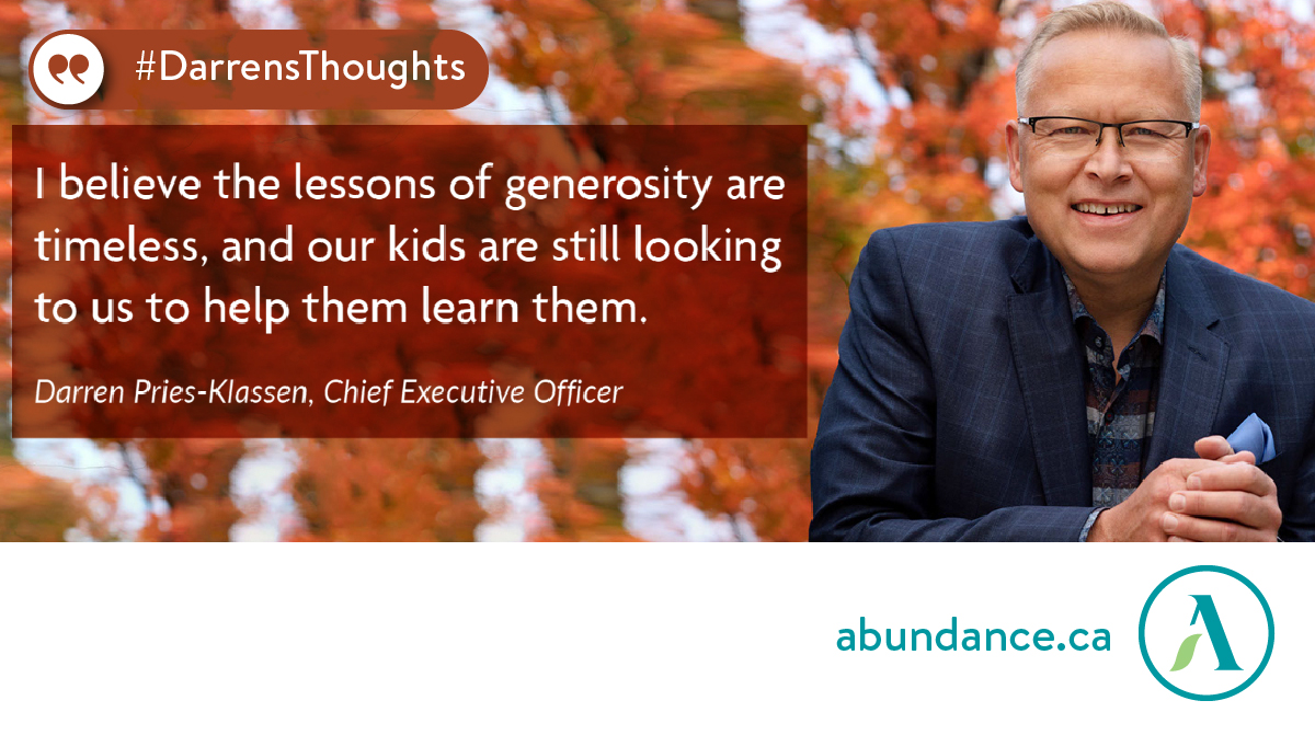 AbundanceCan's tweet photo. #DarrensThoughts
I believe the lessons of generosity are timeless, and our kids are still looking to us to help them learn them.

#GenerosityChangesEverything #Gratitude #Kindness #LiveGenerously #ModelGenerosity https://t.co/j4KbFyYh57