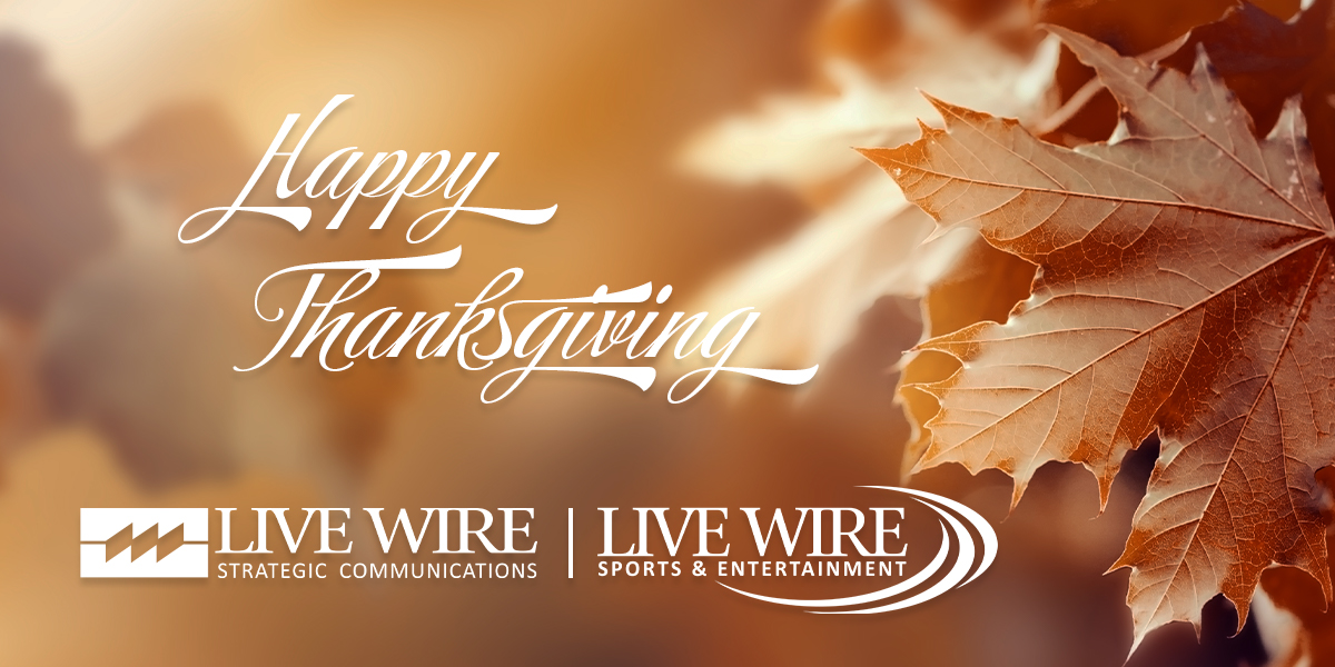 Happy Thanksgiving from the Live Wire Team! We're grateful for our incredible team, clients, partners, and community. Wishing everyone a joyful and abundant Thanksgiving.

 #HappyThanksgiving