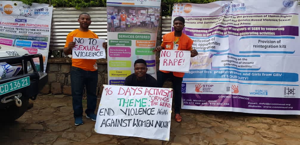 COMINSUD's tweet photo. ORANGE THE WORLD: END VIOLENCE AGAINST WOMEN. #ENDGBVNOW @UNFPACameroon https://t.co/2hDUfI97ue