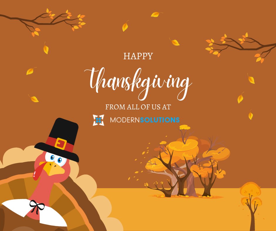 ModernSolutions's tweet image. #HappyThanksgiving from all of us at Modern Solutions! We hope that everyone enjoys their day with family and loved ones.

We are closed today to give our staff the ability to spend time with family. We will be open tomorrow!